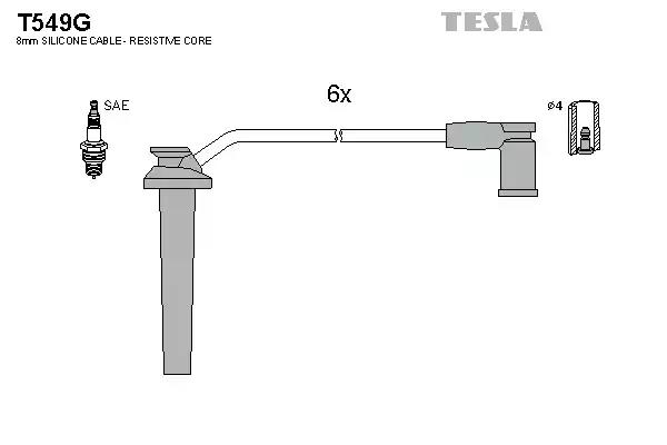 Комплект проводів високої напруги T549G TESLA