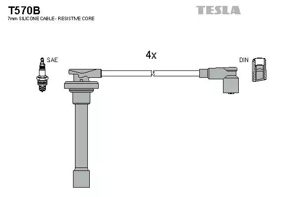 Комплект кабелiв запалювання T570B TESLA