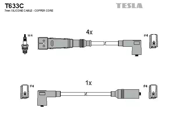 Комплект проводів високої напруги T633C TESLA