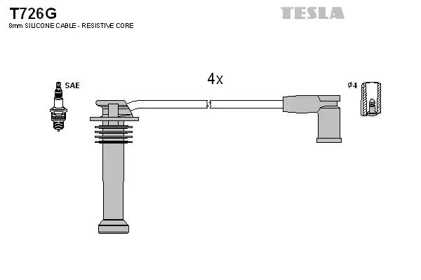 Кабель запалювання к-кт tesla ford 98-2004 16 T726G TESLA