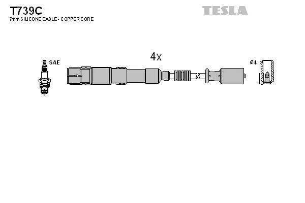 Кабель запалювання к-кт tesla mercedes a200 T739C TESLA