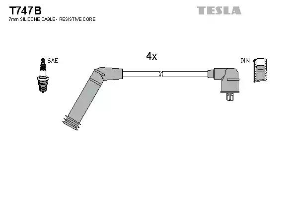 Кабель запалювання к-кт tesla hykia 92- 10 T747B TESLA
