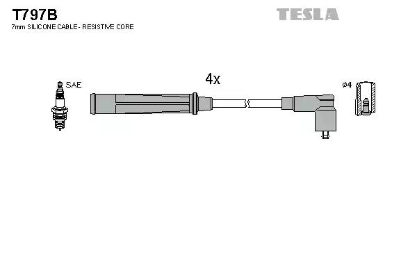 Комплект кабелiв запалювання T797B TESLA