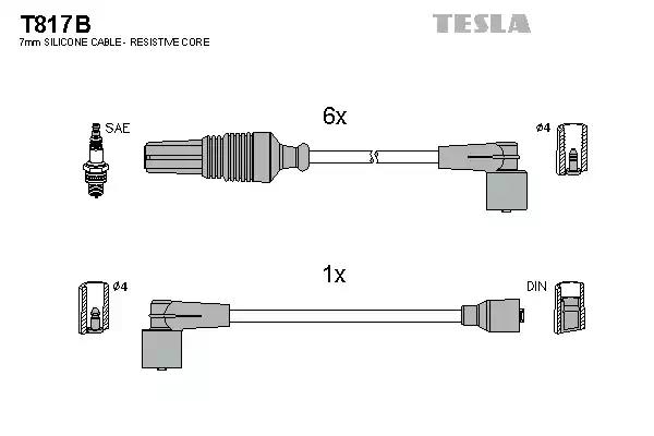 Кабель запалювання к-кт tesla citroenpeugeot 605 89-00 30 T817B TESLA