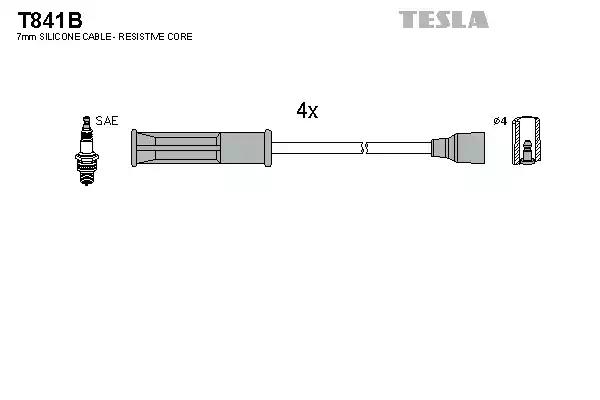 Кабель запалювання к-кт tesla renault 89-05 16 T841B TESLA
