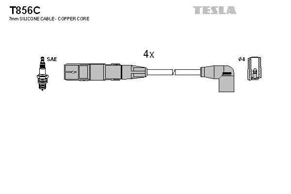 Кабель запалювання к-кт tesla vw 98-05 20 T856C TESLA