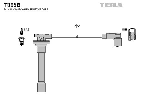 Кабель запалювання к-кт tesla honda 89-98 18 T895B TESLA