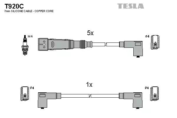 Комплект проводів високої напруги T920C TESLA
