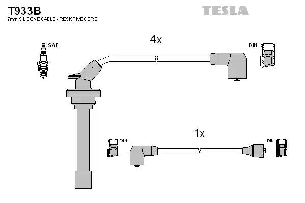 Комплект кабелiв запалювання T933B TESLA