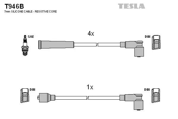 Комплект кабелiв запалювання T946B TESLA
