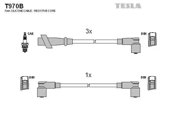 Комплект проводів високої напруги T970B TESLA