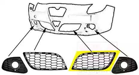 Вентиляційна решітка, бампер 0113595 VAN WEZEL