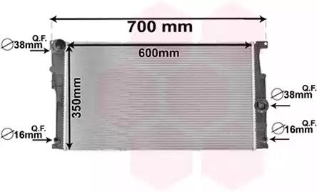 Радіатор охолодження bmw f20/f30 2.0/2.8/3.5i вир-во van wezel 06002447 VAN WEZEL