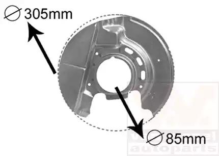 Отражатель диск тормозного механизма 0620371 VAN WEZEL