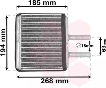 Радіатор обігрівача chevrolet aveo t250 t255 1.5 вир-во van wezel 08006042 VAN WEZEL