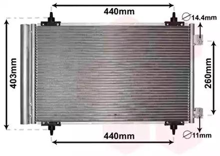 Конденсор кондиціонера c8/jumpy/807/exp dies 05- van wezel 09005263 VAN WEZEL