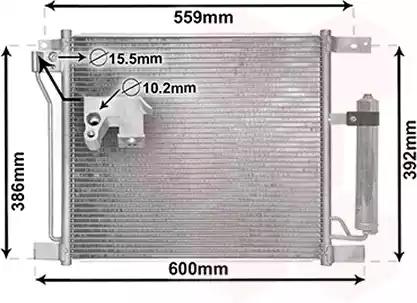 Конденсатор, система кондиціонування повітря 13015401 VAN WEZEL