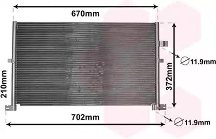 Конденсор кондиціонера mondeo3 -ocp all 03-07 van wezel 18005334 VAN WEZEL