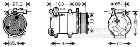 Компресор кондиціонера  ford c-max / volvo s40 07  12 van wezel 1800K391 VAN WEZEL