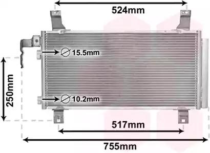 Конденсор кондиціонера mazda 6 all 02-08 van wezel 27005157 VAN WEZEL
