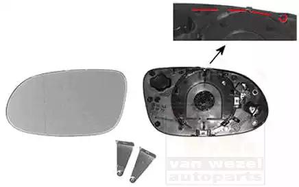 Дзеркальне скло, зовнішнє дзеркало 3014837 VAN WEZEL