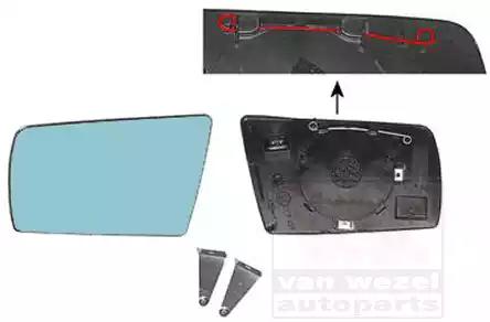 Дзеркальне скло, зовнішнє дзеркало 3030833 VAN WEZEL