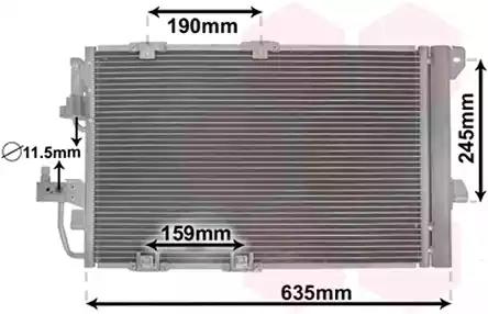 Конденсор кондиціонера astra g/zafira mt/at 02- van wezel 37005326 VAN WEZEL