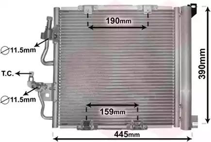 Конденсатор кондиціонера astra h 17/19ctdi mt 04-вир-во van wezel 37005368 VAN WEZEL
