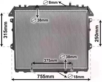 Радіатор охолодження toyota hi-lux vii an10 an20 05- вир-во van wezel 53002496 VAN WEZEL