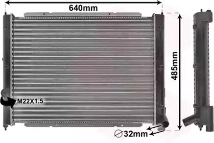 Радіатор охолодження двигуна vw transp/syncr 81-90 van wezel 58002034 VAN WEZEL