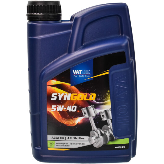 Моторна олива vatoil syngold 5w40 / 1л. / acea c3-12 api sn/cf 50010 VATOIL