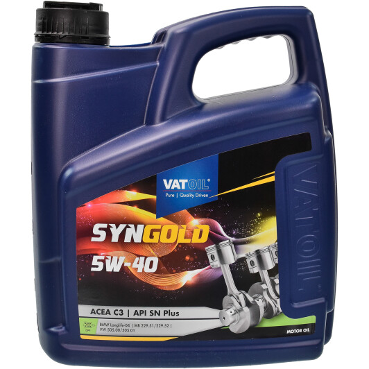 Моторна олива vatoil syngold 5w40 / 4л. / acea c3-12 api sn/cf 50011 VATOIL
