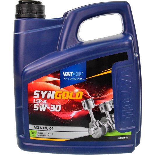 Моторна олива vatoil syngold lsp-r / 5w30 / 4л. / acea c4 c3 renault rn0720 50789 VATOIL