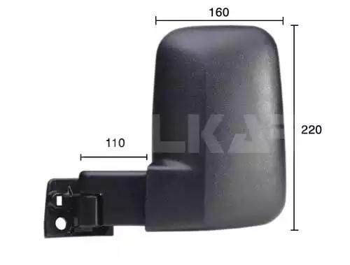 Дзеркало лів. ручн. регул.випукл. коротке кріплення 9261961 ALKAR