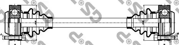 Полуось переднего моста 205001 GSP