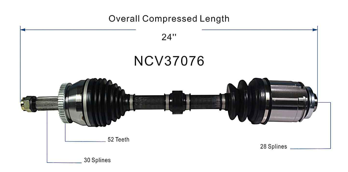 Піввісь переднього моста NCV37076 GSP
