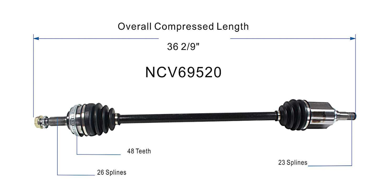 Полуось переднего моста NCV69520 GSP