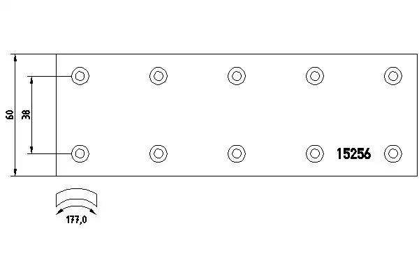 Комплект гальмівних накладок, барабанне гальмо 1525601 TEXTAR