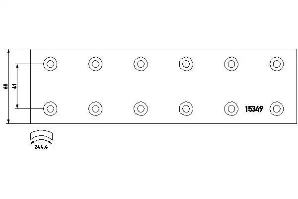 Комплект гальмівних накладок, барабанне гальмо 1534906 TEXTAR