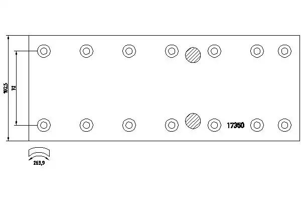 Комплект гальмівних накладок, барабанне гальмо 1735003 TEXTAR