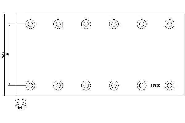 Комплект гальмівних накладок, барабанне гальмо 1790007 TEXTAR