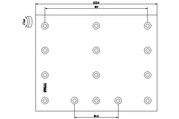 Комплект гальмівних накладок, барабанне гальмо 1906802 TEXTAR