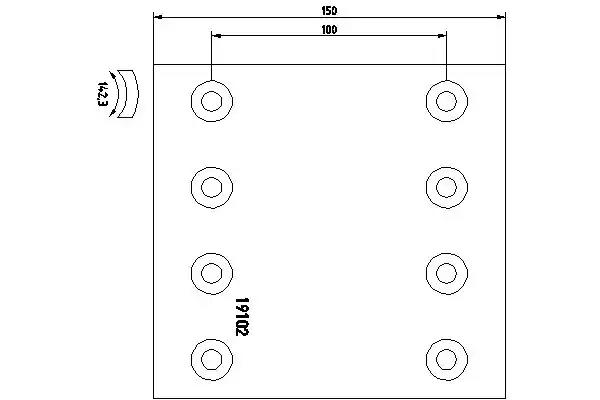 Комплект гальмівних накладок, барабанне гальмо 1910205 TEXTAR
