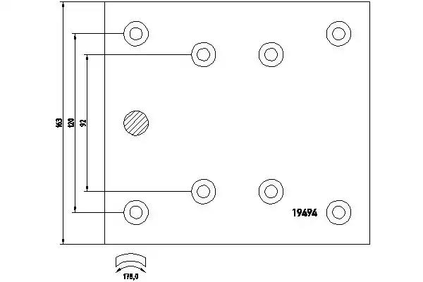 Комплект гальмівних накладок, барабанне гальмо 1949407 TEXTAR