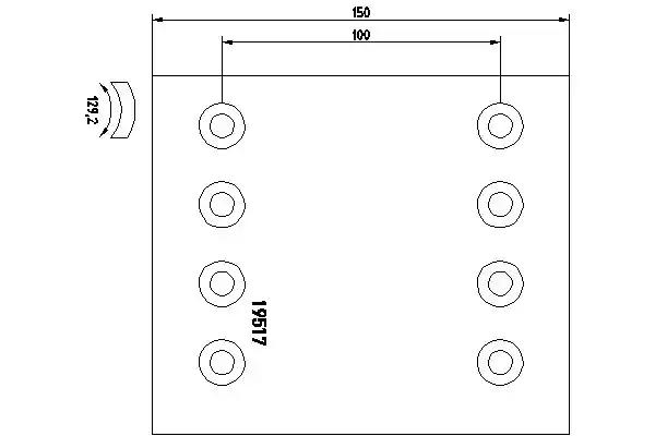Комплект гальмівних накладок, барабанне гальмо 1951701 TEXTAR
