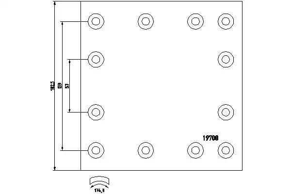 Комплект гальмівних накладок, барабанне гальмо 1970803 TEXTAR