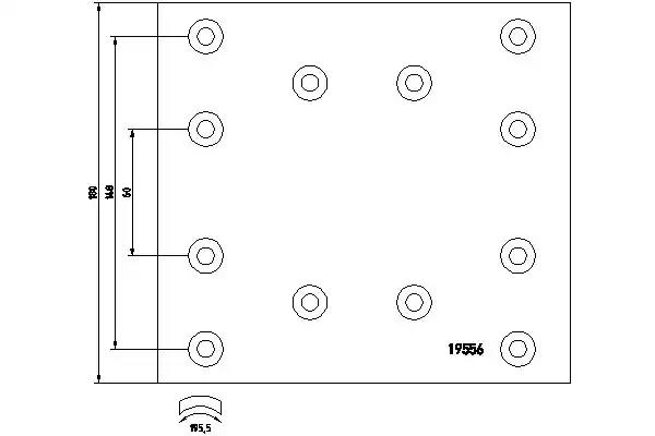 Комплект гальмівних накладок, барабанне гальмо 1971401 TEXTAR