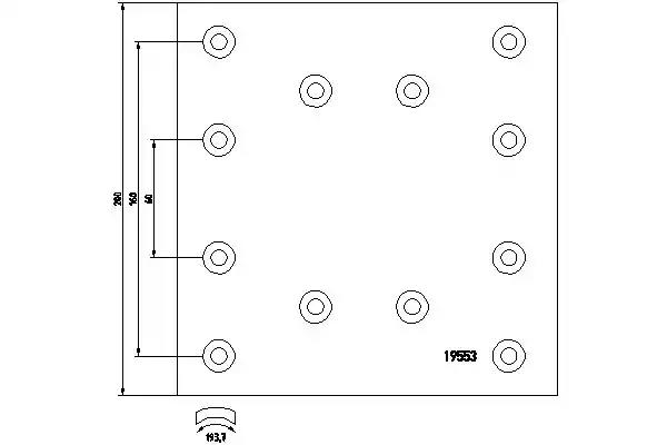 Комплект гальмівних накладок, барабанне гальмо 1971603 TEXTAR
