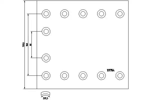 Комплект гальмівних накладок, барабанне гальмо 1975402 TEXTAR