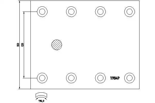 Комплект гальмівних накладок, барабанне гальмо 1984902 TEXTAR